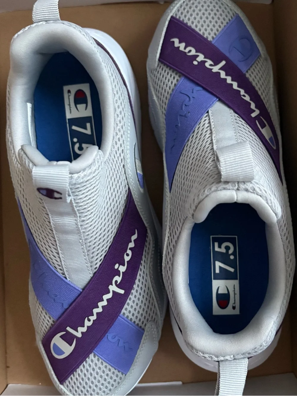 Champion Women's Gray and Purple Slip-On Athletic Sneakers No tags. New in box